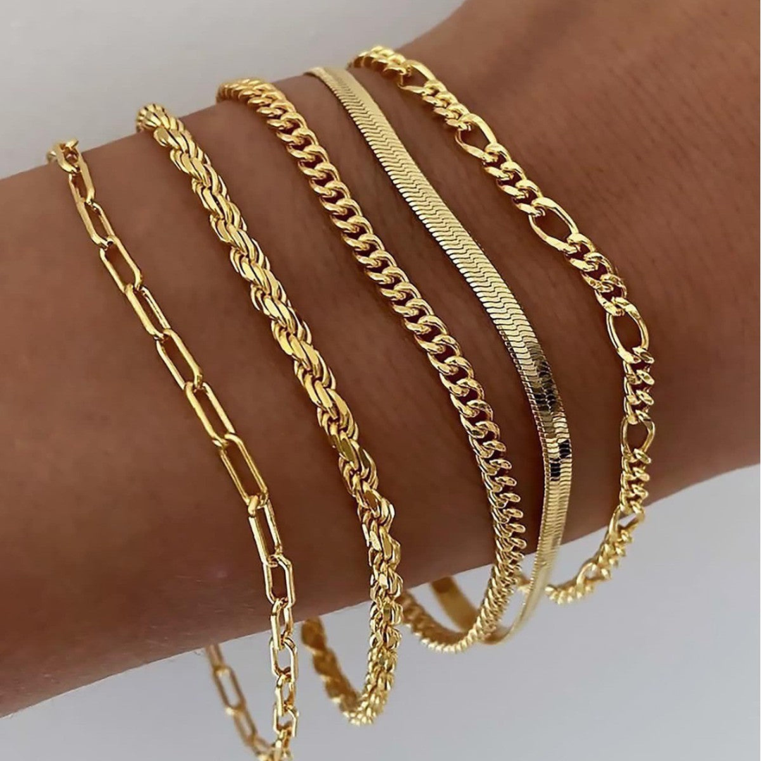 Ellen – Gold bracelet set