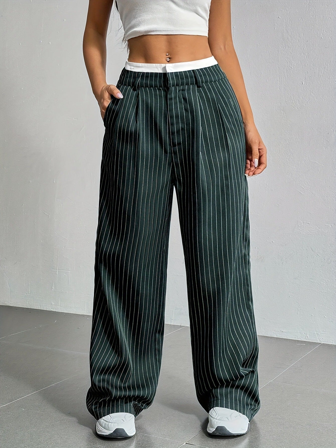 Lauren™ | Striped high-waisted trousers