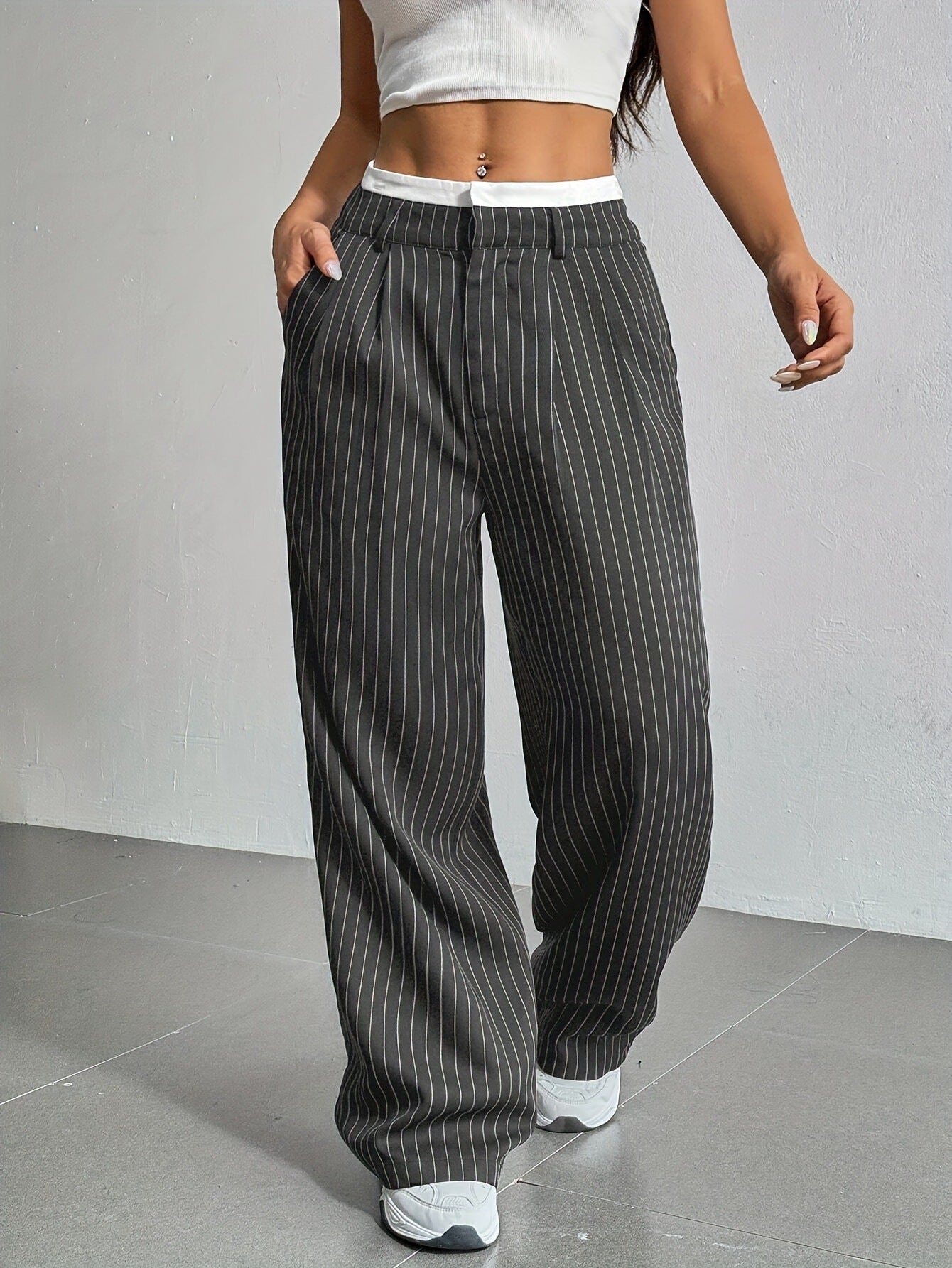 Lauren™ | Striped high-waisted trousers