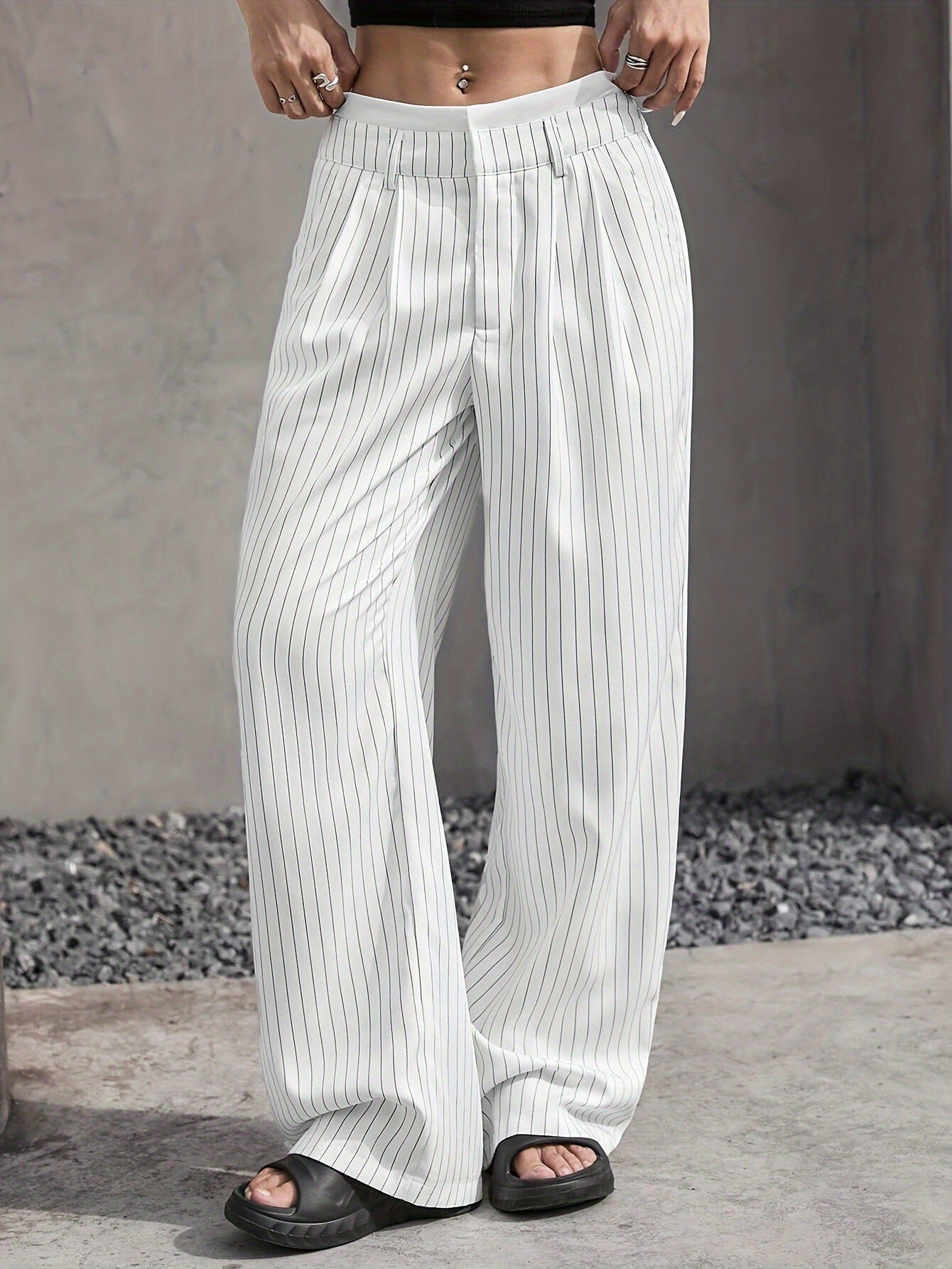 Lauren™ | Striped high-waisted trousers
