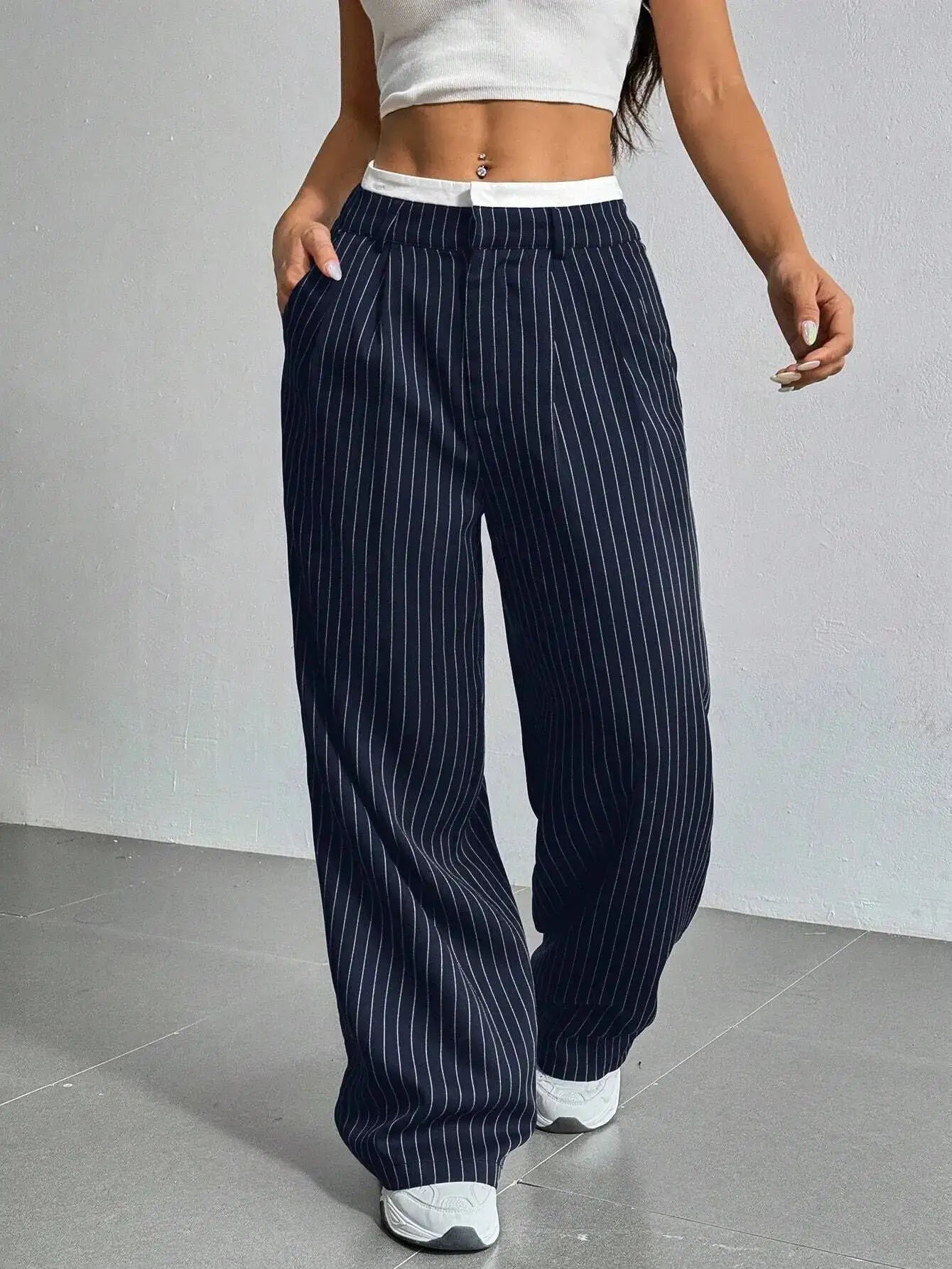 Lauren™ | Striped high-waisted trousers